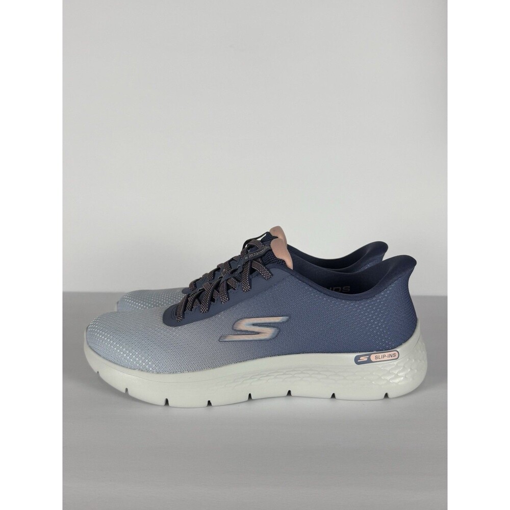 Skechers GO WALK Flex Slip-Ins Women’s 9 Navy Pink Walking Shoes 125521